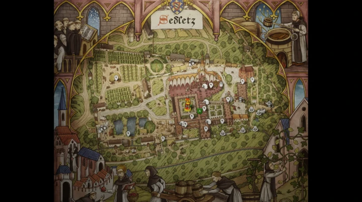 セドレツ修道院のマップ