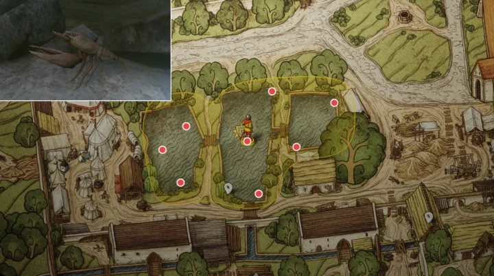 KCD2:ザリガニの出現場所